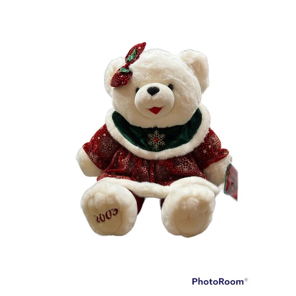 2003 Snowflake Teddy Plush Girl Bear Christmas Holiday 22" - Picture 1 of 2